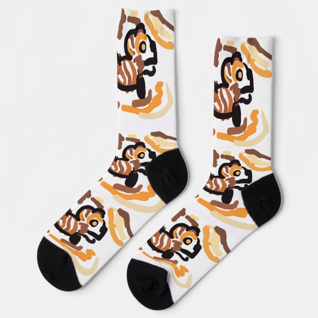 Autumn squirrel play  socks (Left)