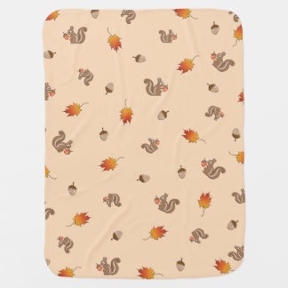 Autumn Squirrel Stroller Blanket