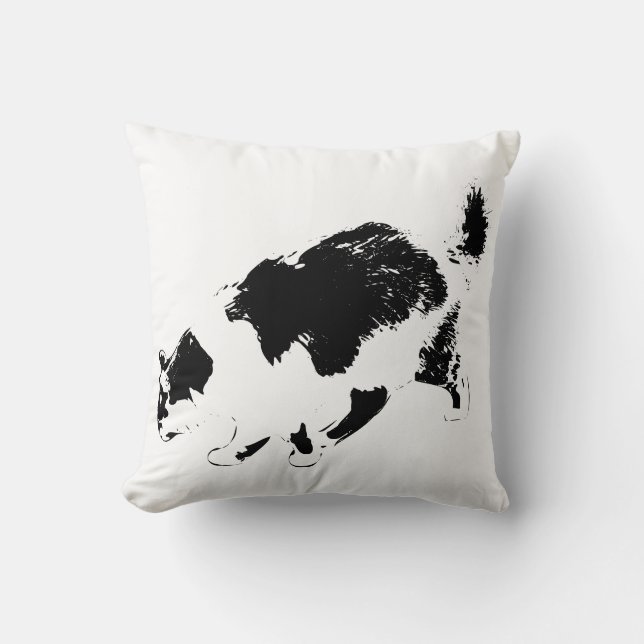 Autumn Stalker in Shadows Throw Pillow (Front)