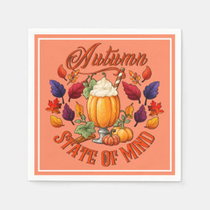 Autumn State Of Mind Orange Napkins