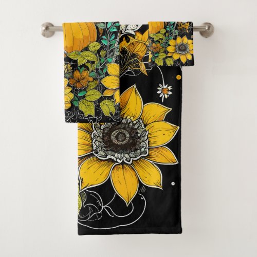  Autumn still life with pumpkin Bath Towel Set