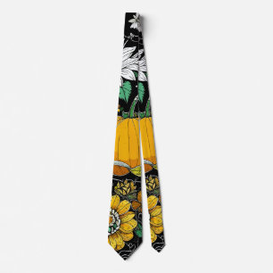 Autumn still life with pumpkin Neck Tie