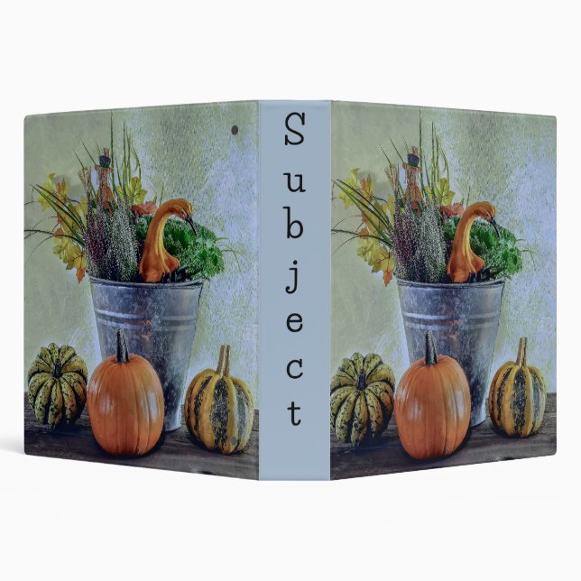 Autumn still life with pumpkins, flowers  3 ring binder (Background)