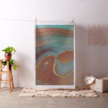Autumn Strata | Terra Cotta Teal and Gold Agate Fabric