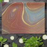 Autumn Strata | Terra Cotta Teal and Gold Agate Kitchen Towel<br><div class="desc">Sophisticated faux metallic gold foil strata in mystical agate stone featuring beautiful ebbs and flowing fluid ink for an organic marbling texture. The conceptual modern abstract aesthetic brings a soft luxury that adds a perfect pop of color and personal style. Also transferable to school/office supplies or decor for an easy...</div>
