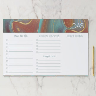 Autumn Strata | Terra Cotta Teal Gold To Do List Paper Pad