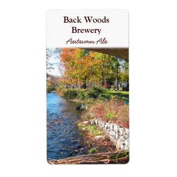 Autumn Stream ~ Beer Wine Label by Andy2302 at Zazzle