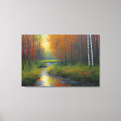 Autumn Stream Fine Art Landscape colorful Canvas Print