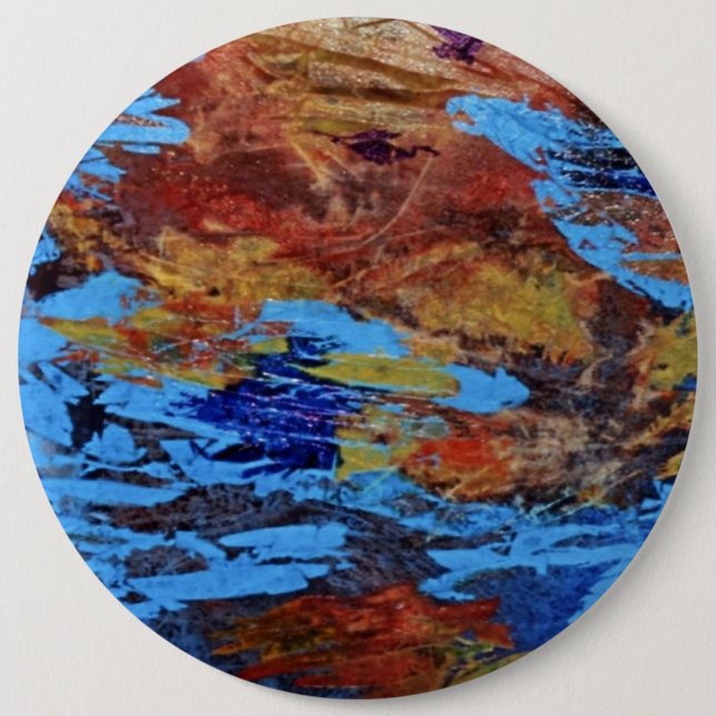 "'Autumn Streams" Abstract Art Button (Front)
