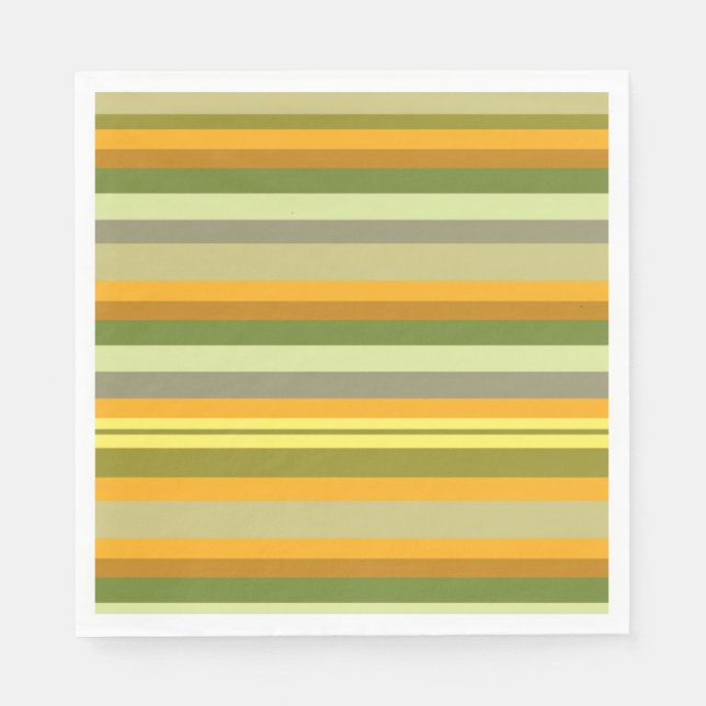 Autumn Stripes Paper Napkin (Front)