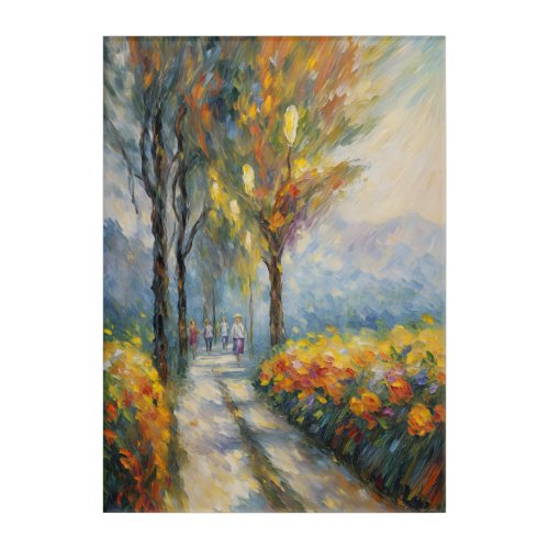 Autumn Stroll Impressionist Pathway Scene Acrylic Print