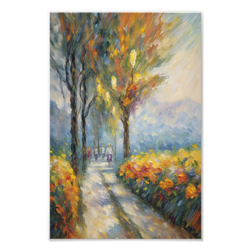 Autumn Stroll Impressionist Pathway Scene Photo Print