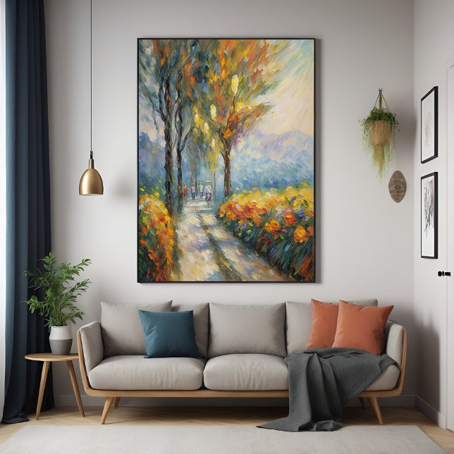 Autumn Stroll Impressionist Pathway Scene Poster (Creator Uploaded)