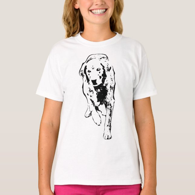 Autumn Stroll, Inked Retriever T-Shirt (Front)