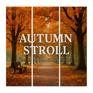 Autumn stroll triptych