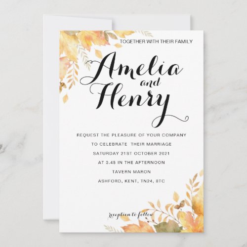 AUTUMN STYLE WEDDING INVITATION