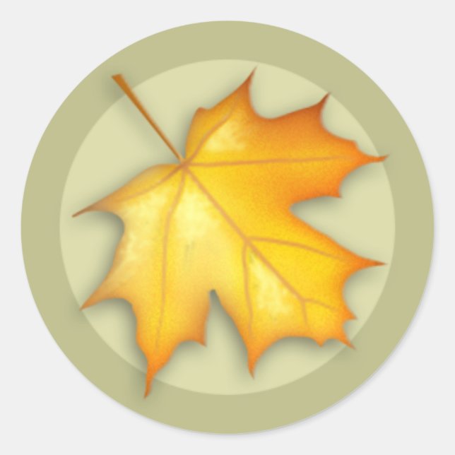 Autumn Sugar Maple Leaf Round Sticker (Front)
