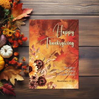 Autumn Sun Revelation 11:17 Happy Thanksgiving 