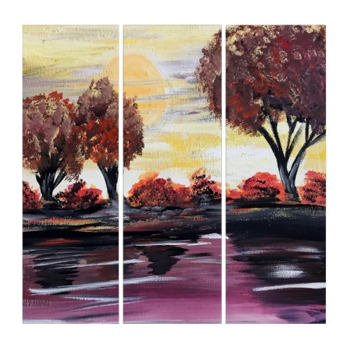 Autumn Sundown Triptych