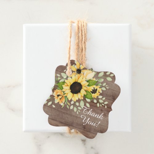 Autumn Sunflower Bridal Shower Favor Gift Tag
