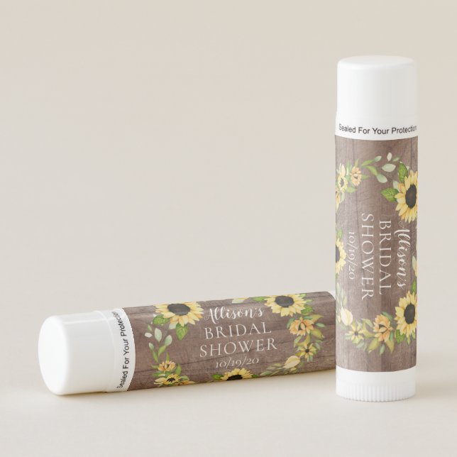 Autumn Sunflower Bridal Shower Lip Balm (Front)
