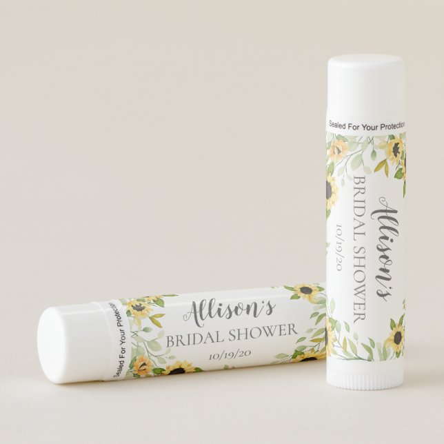Autumn Sunflower Bridal Shower Lip Balm (Front)
