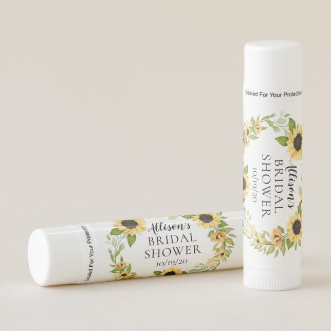 Autumn Sunflower Bridal Shower Lip Balm (Front)