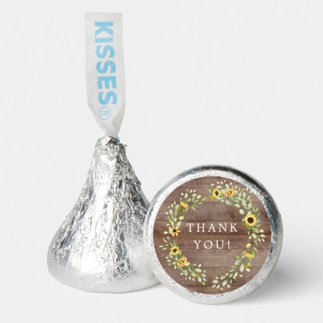 Autumn Sunflower Bridal Shower Thank You  Hershey®'s Kisses® (Front)
