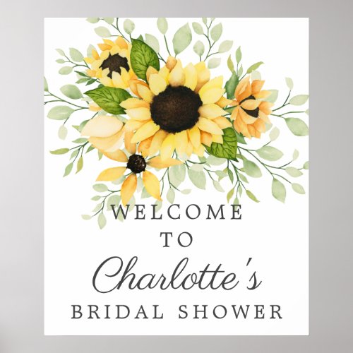 Autumn Sunflower Bridal Shower Welcome Sign