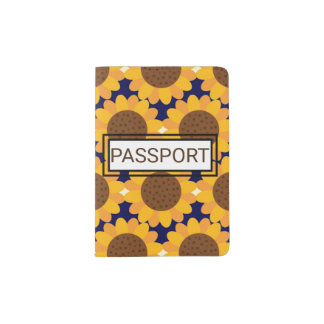 Autumn Sunflower Pattern Passport Holder