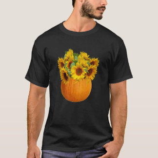 Autumn Sunflower Pumpkin Harvest Celebration T-Shirt
