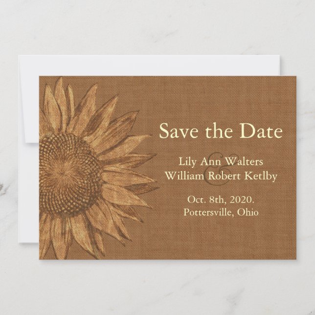 Autumn Sunflower Save the Date (Front)