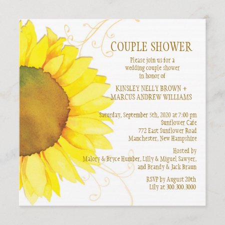Autumn Sunflower Wedding Couples Shower Invitation