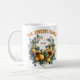 Autumn Sunflowers and Lemons Family Decor Coffee Mug