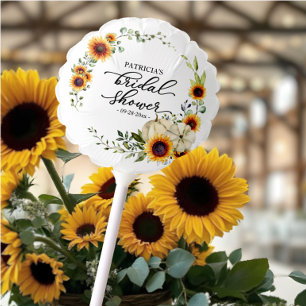 Autumn Sunflowers and Pumpkin Bridal Shower Balloon