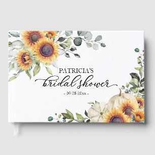 Autumn Sunflowers and Pumpkin Bridal Shower Guest Book