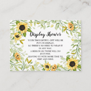 Autumn Sunflowers Baby Shower Gift Display Enclosure Card