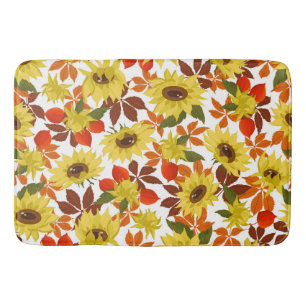 Autumn Sunflowers  Bath Mat