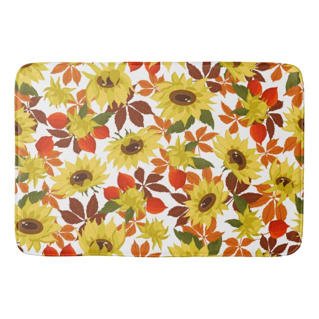 Autumn Sunflowers  Bath Mat (Front)