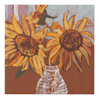 Autumn Sunflowers by Ev Wesson Faux Canvas Print