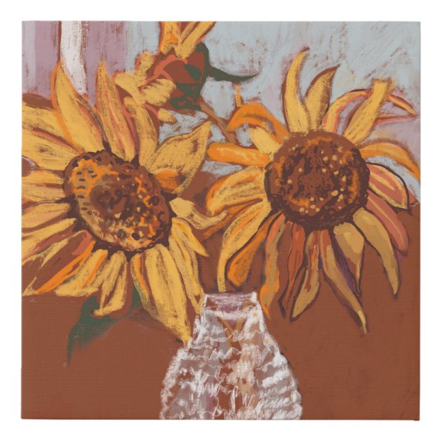Autumn Sunflowers by Ev Wesson Faux Canvas Print (Front)