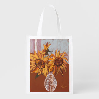 Autumn Sunflowers by Ev Wesson Grocery Bag