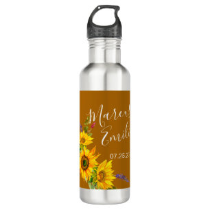 Autumn Sunflowers Custom Wedding  Stainless Steel Water Bottle