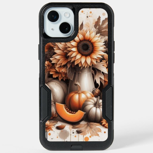 Autumn Sunflowers iPhone 15 Plus Case (Back)