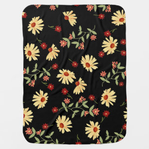 Autumn Sunflowers: Red-Orange Harmony. Baby Blanket