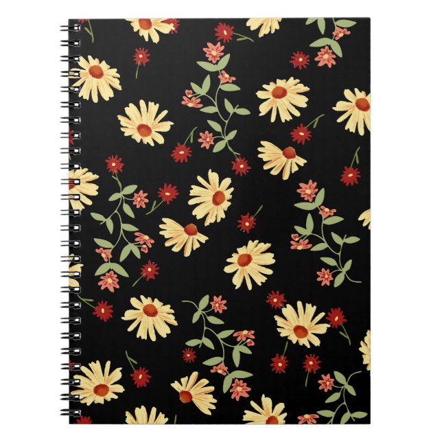 Autumn Sunflowers: Red-Orange Harmony. Notebook (Front)