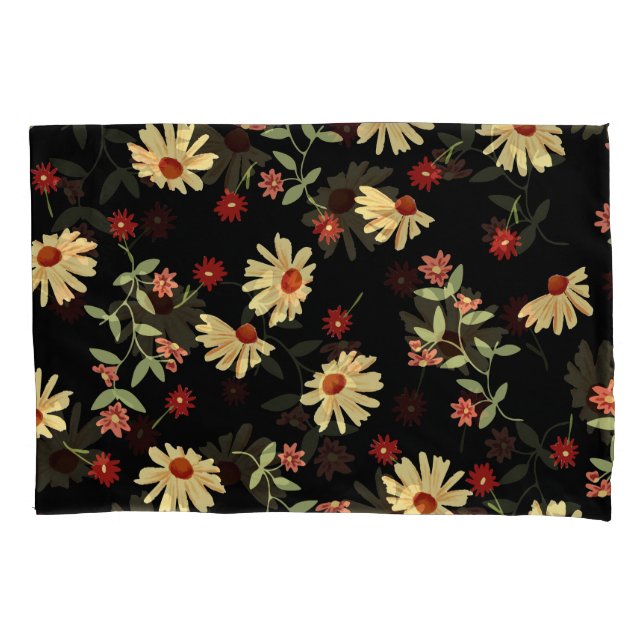 Autumn Sunflowers: Red-Orange Harmony. Pillow Case (Front)