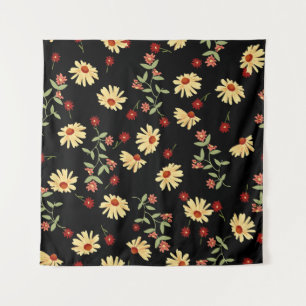 Autumn Sunflowers: Red-Orange Harmony. Tapestry