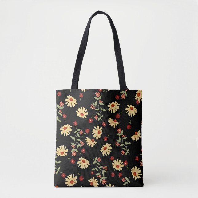 Autumn Sunflowers: Red-Orange Harmony. Tote Bag (Front)