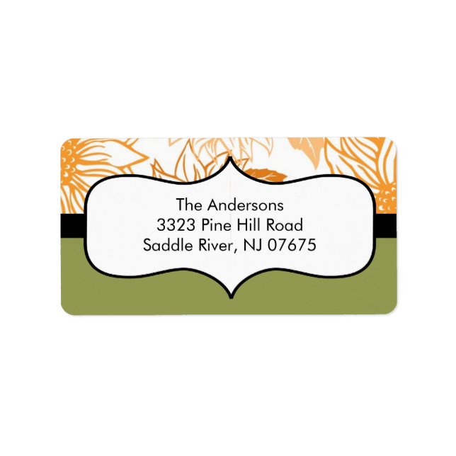 Autumn Sunflowers Return Address Label (Front)